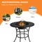 Black 31.5 Inch Fire Pit Dining Table with Removable BBQ Grill